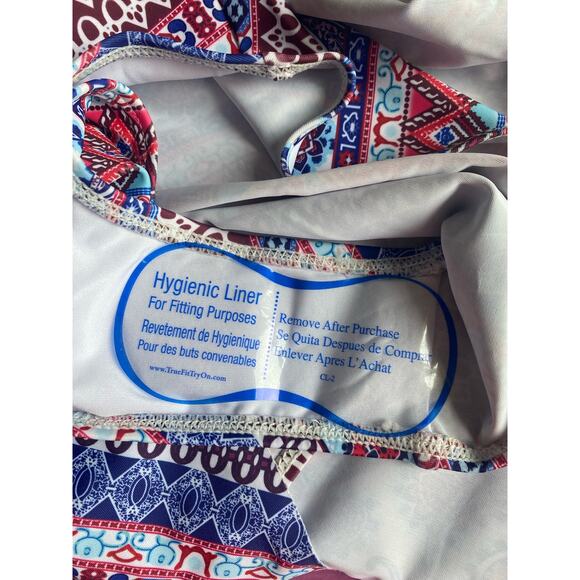 Large Skirted Paisley Print One Piece Swimsuit- New - Picture 3 of 3